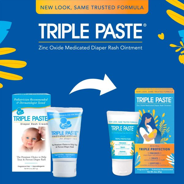 Triple Paste Medicated Ointment for Diaper Rash, 2 oz Tube – Image 2