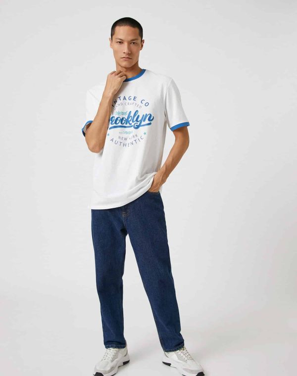 College T-Shirt Printed Crew Neck Short Sleeve – Image 2